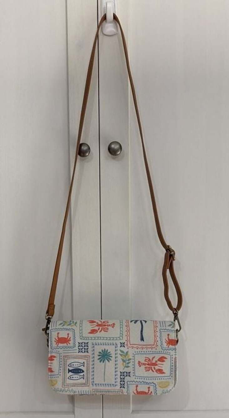Joy Susan Coastal Print Canvas Crossbody Bag